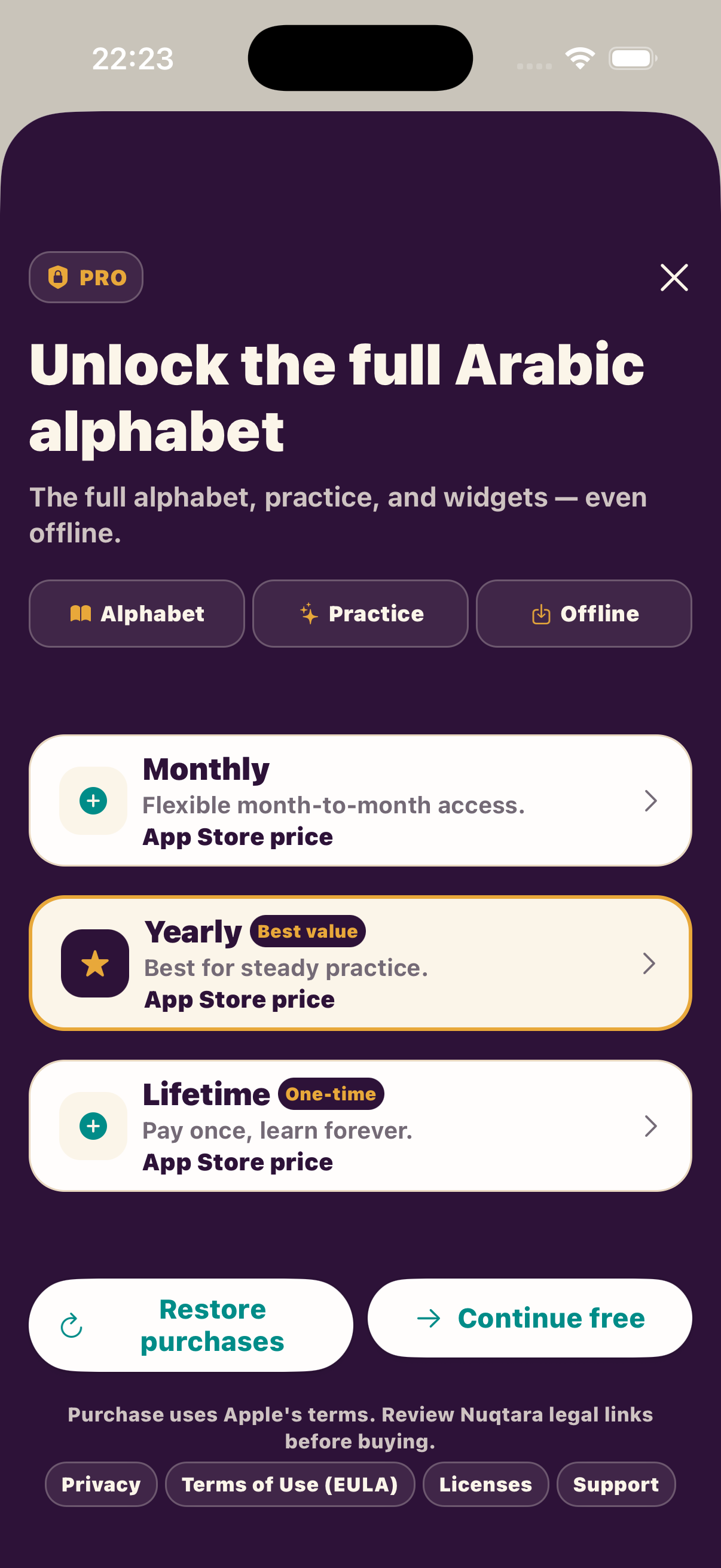 Nuqtara Pro plans in English.